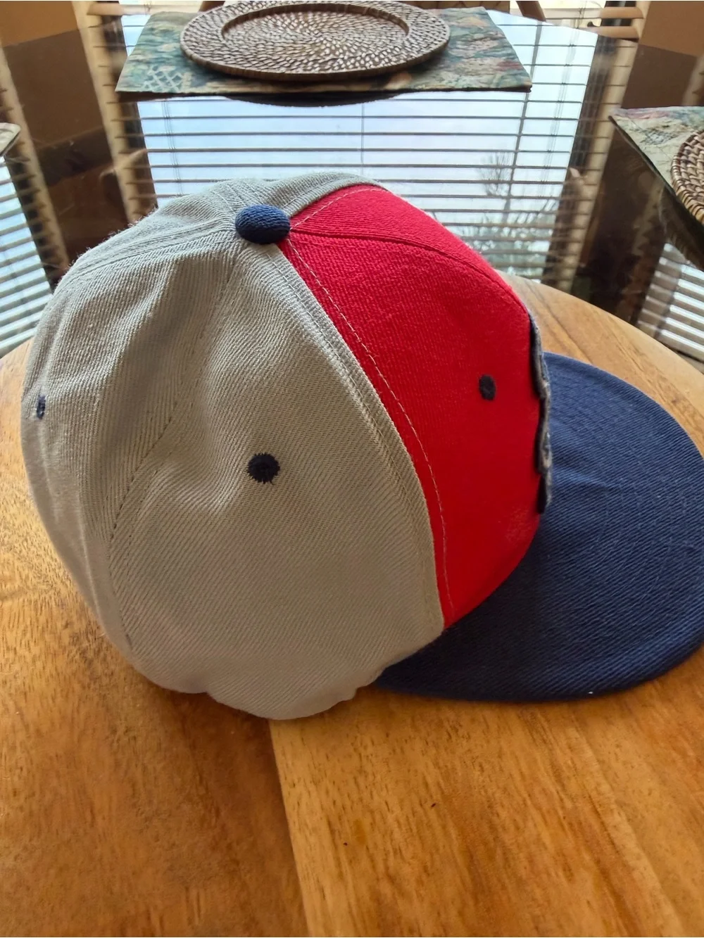 Akedemik Red and Navy Adult Baseball Cap with Grey Crown  Cap One Sz